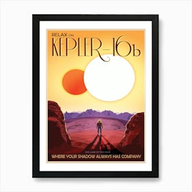 Kepler -16b NASA Space Vintage Style Poster Art Print