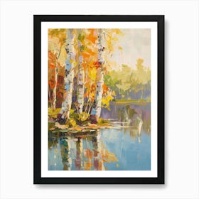 Birch Trees By The Lake 1 Art Print