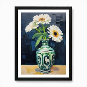 Flowers In A Vase Still Life Painting Daisy 3 Art Print