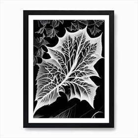 Virginia Creeper Leaf Linocut Art Print