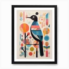 Colourful Scandi Bird Canvasback Art Print