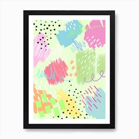 Pastel Rainbow Abstract Painting 3 Art Print