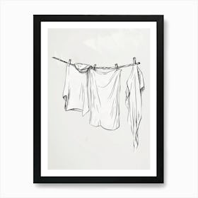 Laundry Hanging On A Clothesline Art Print