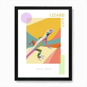 Gecko Abstract Modern Illustration 5 Poster Art Print