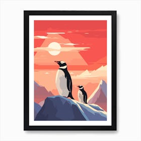 Penguins On Ice Art Print
