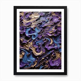 Purple And Gold Swirls Art Print