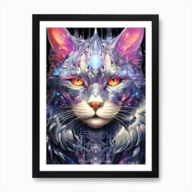 Psychedelic Cat 4 Art Print