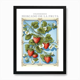 Mercado De La Fruta Strawberries Illustration 1 Poster Art Print