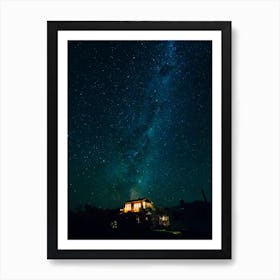 Home Under The Starry Night Art Print