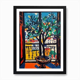 Window View Of Berlin In The Style Of Fauvist 2 Art Print