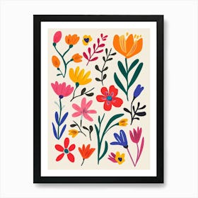 Flowers On A White Background 8 Art Print