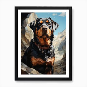 Rottweiler On A Mountain View 1 Art Print