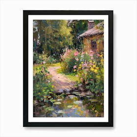  Floral Garden Enchanted Pond 7 Art Print