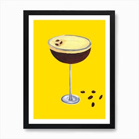 Espresso Martini Coffee Buttercup Yellow Art Print