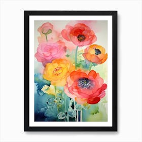 Ranunculus Flower Illustration 2 Art Print