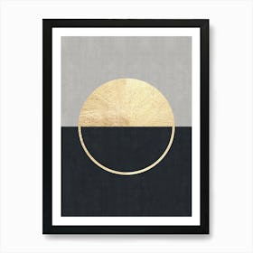 Geometry with gold and textures 2 Art Print