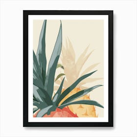 Pineapples Close Up Illustration 3 Art Print