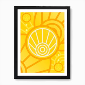 Geometric Abstract Glyph in Happy Yellow and Orange n.0045 Art Print