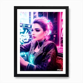 Neon Girl Art Print