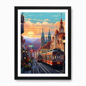 Prague Pixel Art 4 Art Print