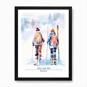 Zell Am See   Kaprun   Austria, Ski Resort Poster Illustration 3 Art Print