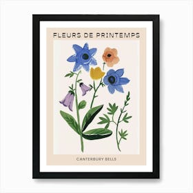 Spring Floral French Poster  Canterbury Bells 2 Art Print