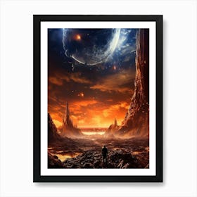 Man Looking At A Planet Art Print