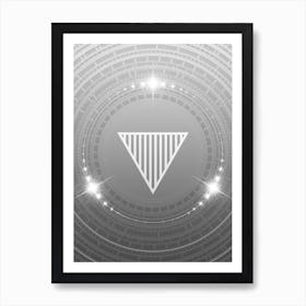 Geometric Glyph in White and Silver with Sparkle Array n.0365 Art Print