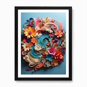 Floral Quilling Art Print