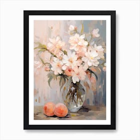 Lilac Flower And Peaches Still Life Painting 2 Dreamy Art Print