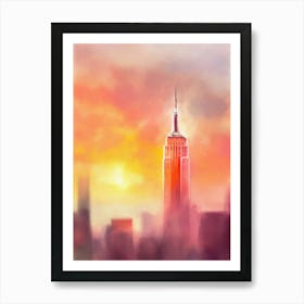 New York City Watercolor Painting Art Print