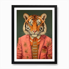 Tiger Illustrations Wearing A Blouse 4 Art Print