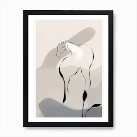Horse Line Art Abstract 6 Art Print