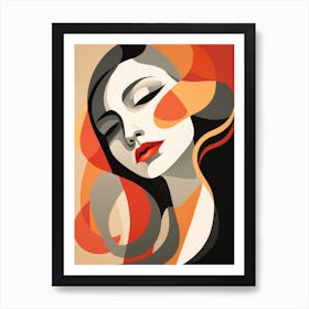 Woman With Red Lips Art Print