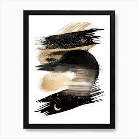 Black And Gold Abstract Painting 5 Art Print