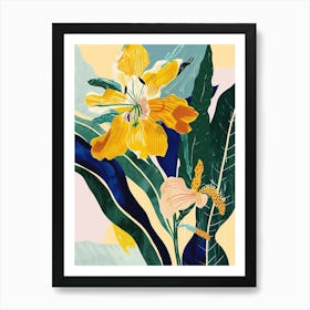 Colourful Flower Illustration Evening Primrose 2 Art Print