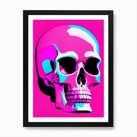 Skull With Pop Art Influences 1 Pink Pop Art Art Print