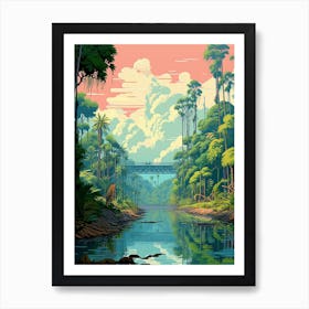 Sundarbans Danum Valley Conservation Area Pixel Art 3 Art Print