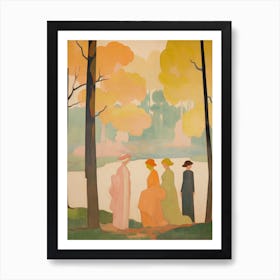 Three Women In The Woods Art Print