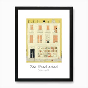 Marseille The Book Nook Pastel Colours 3 Poster Art Print