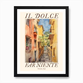 Il Dolce Far Niente Taranto, Italy Watercolour Streets 3 Poster Art Print