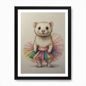 Ferret In Tutu 3 Art Print