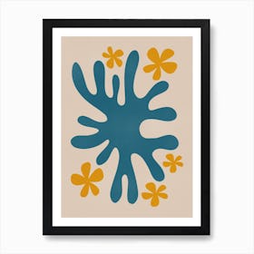 Coral With Flowers Art Print