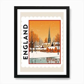 Retro Winter Stamp Poster Stratford Upon Avon United Kingdom 1 Art Print