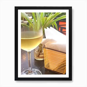 Glass Of White Wine Art Print