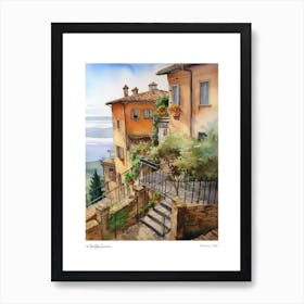 Montepulciano, Tuscany, Italy 2 Watercolour Travel Poster Art Print