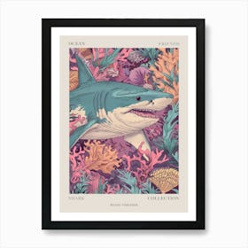 Bigeye Thresher Shark Illustration 1 Poster Art Print