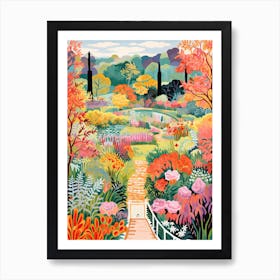 Giverny Gardens, France In Autumn Fall Illustration 0 Art Print