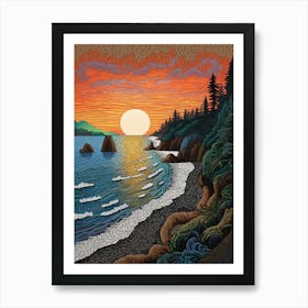 Olympic National Park Retro Pop Art 11 Art Print