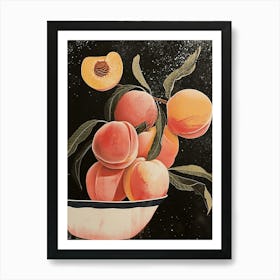 Abstract Art Deco Peach Explosion 4 Art Print